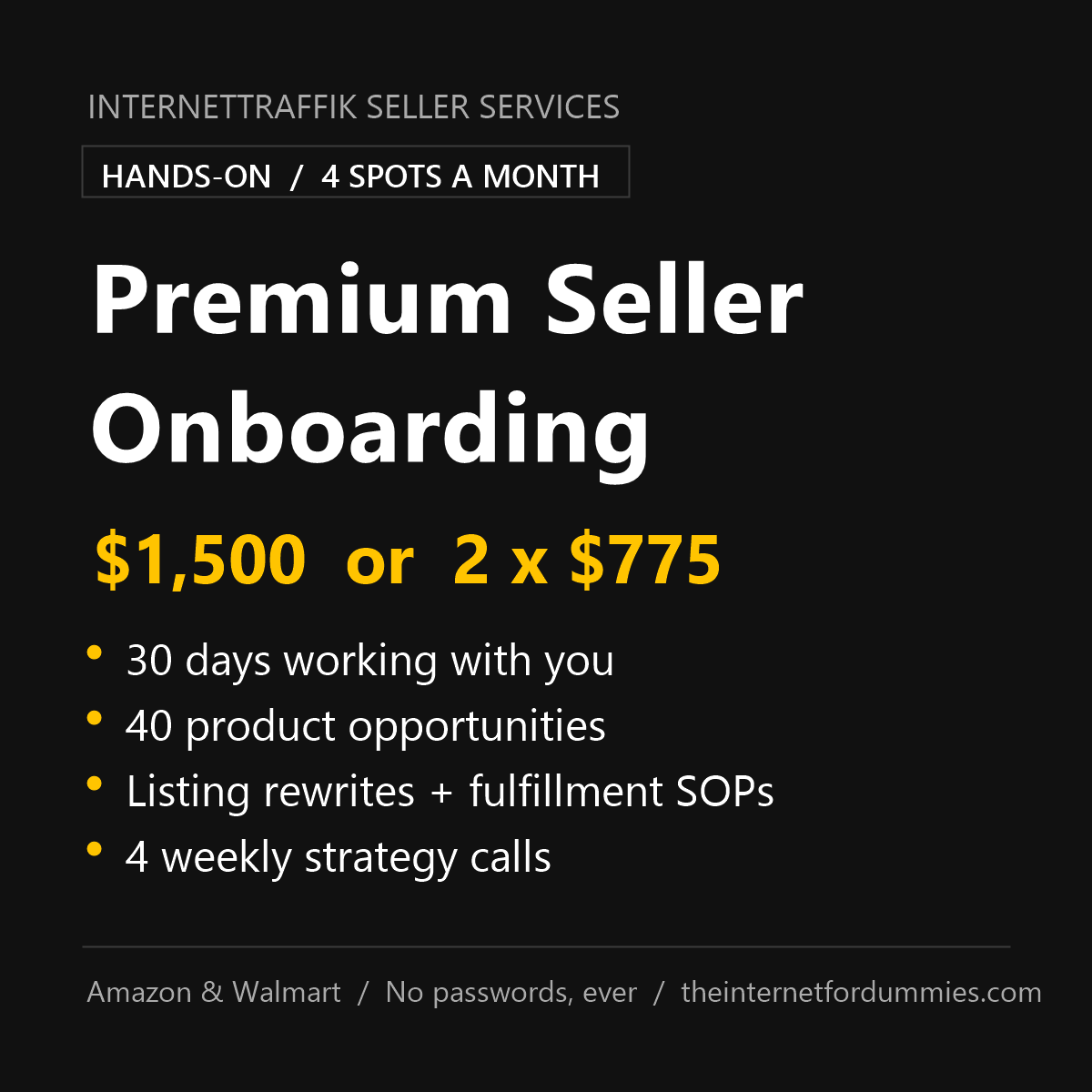 Premium Seller Operations Onboarding - 30 Days Hands-On